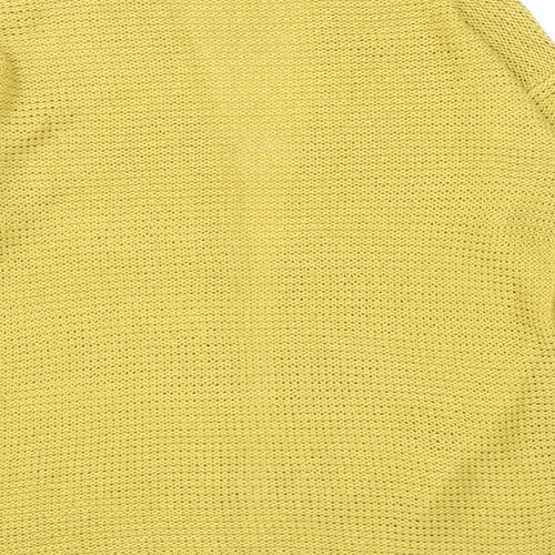 VERO MODA Womens Yellow V-Neck Acrylic Cardigan Jumper Size M
