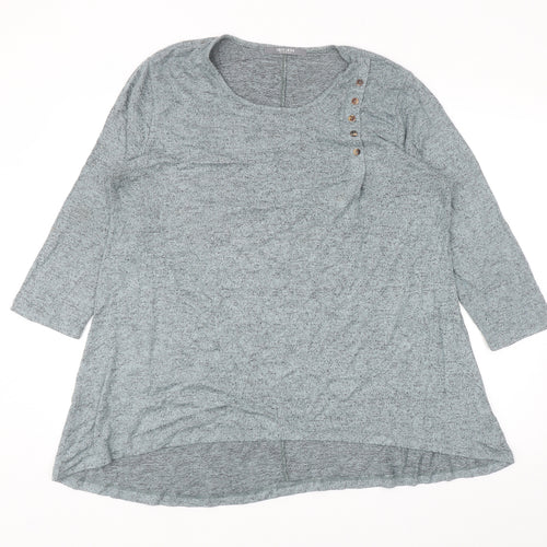 COIN 1804 Womens Blue Scoop Neck Viscose Pullover Jumper Size L