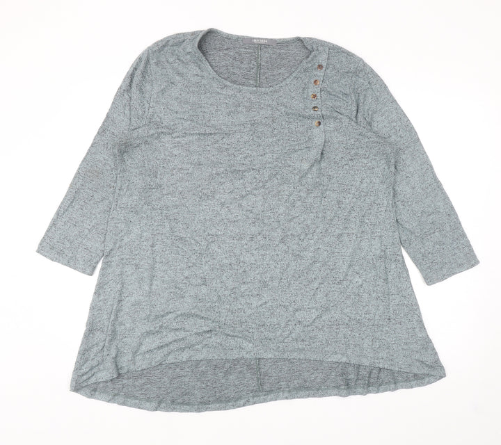 COIN 1804 Womens Blue Scoop Neck Viscose Pullover Jumper Size L