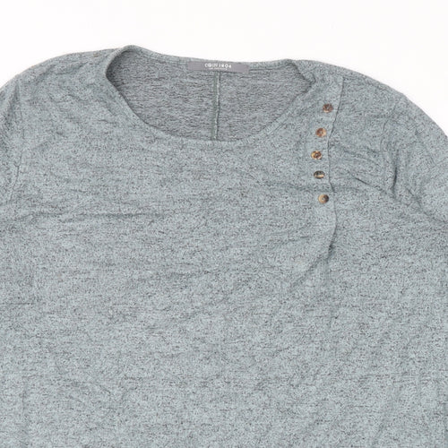 COIN 1804 Womens Blue Scoop Neck Viscose Pullover Jumper Size L
