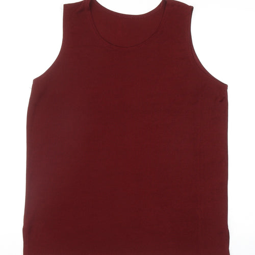 Preworn Womens Red Acetate Basic Tank Size XL Scoop Neck