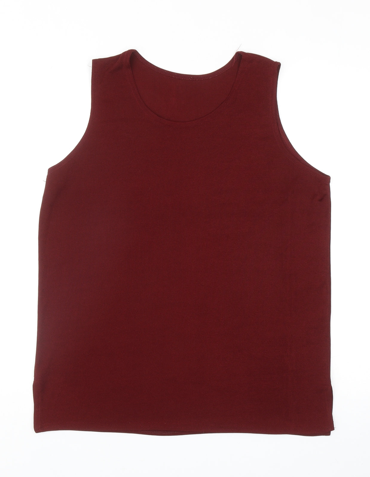 Preworn Womens Red Acetate Basic Tank Size XL Scoop Neck