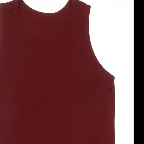 Preworn Womens Red Acetate Basic Tank Size XL Scoop Neck