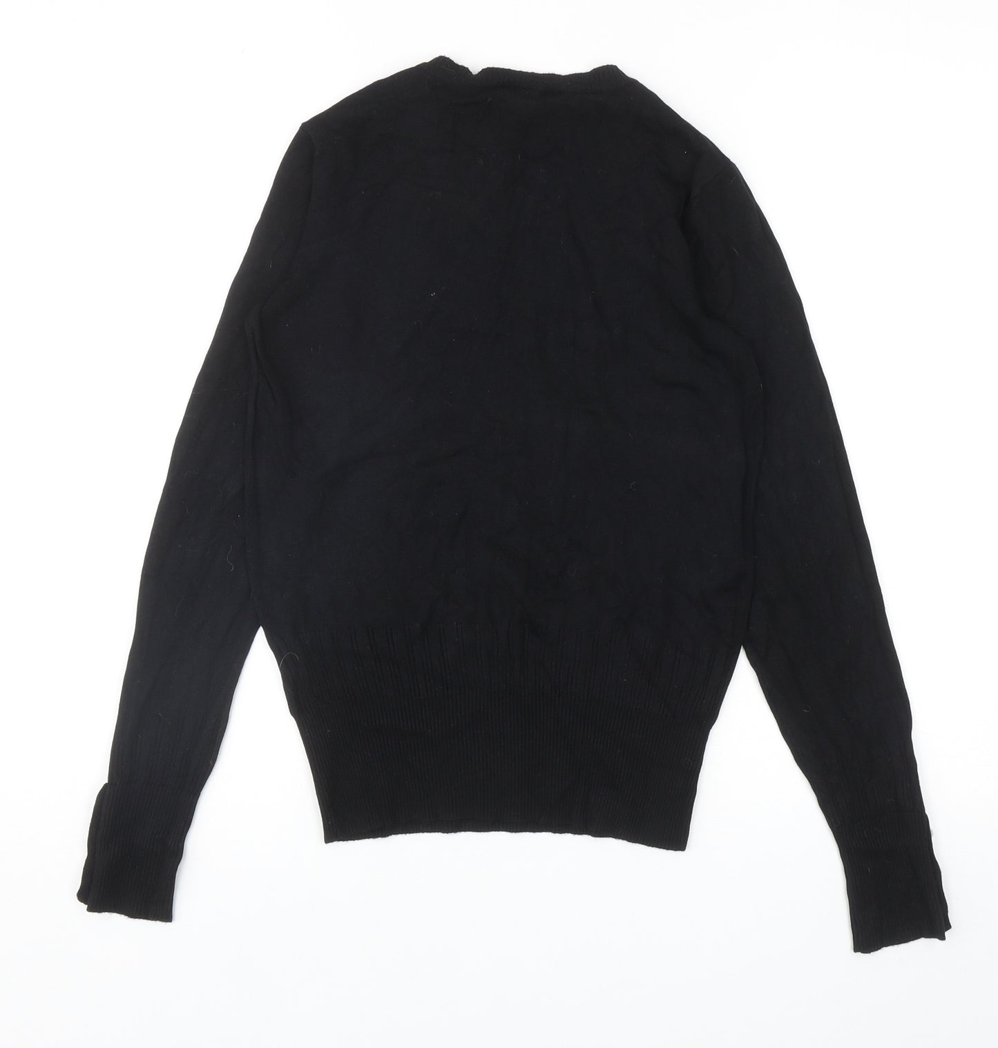 Dorothy Perkins Womens Black Round Neck Viscose Pullover Jumper Size 8