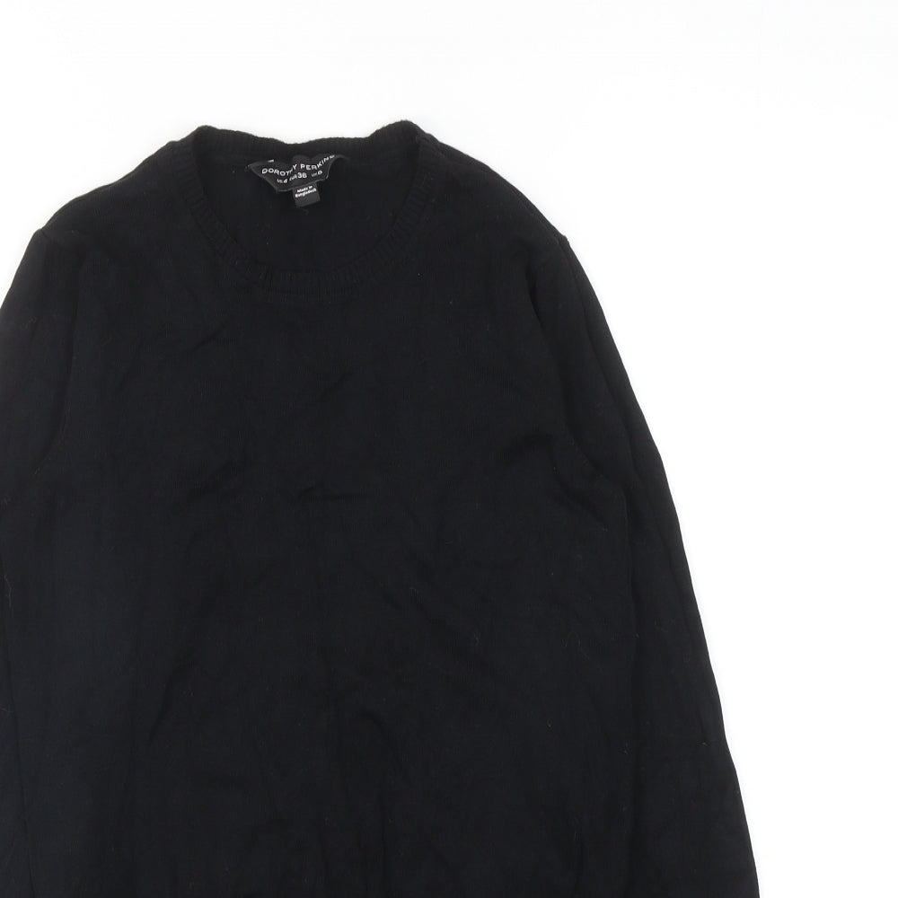 Dorothy Perkins Womens Black Round Neck Viscose Pullover Jumper Size 8