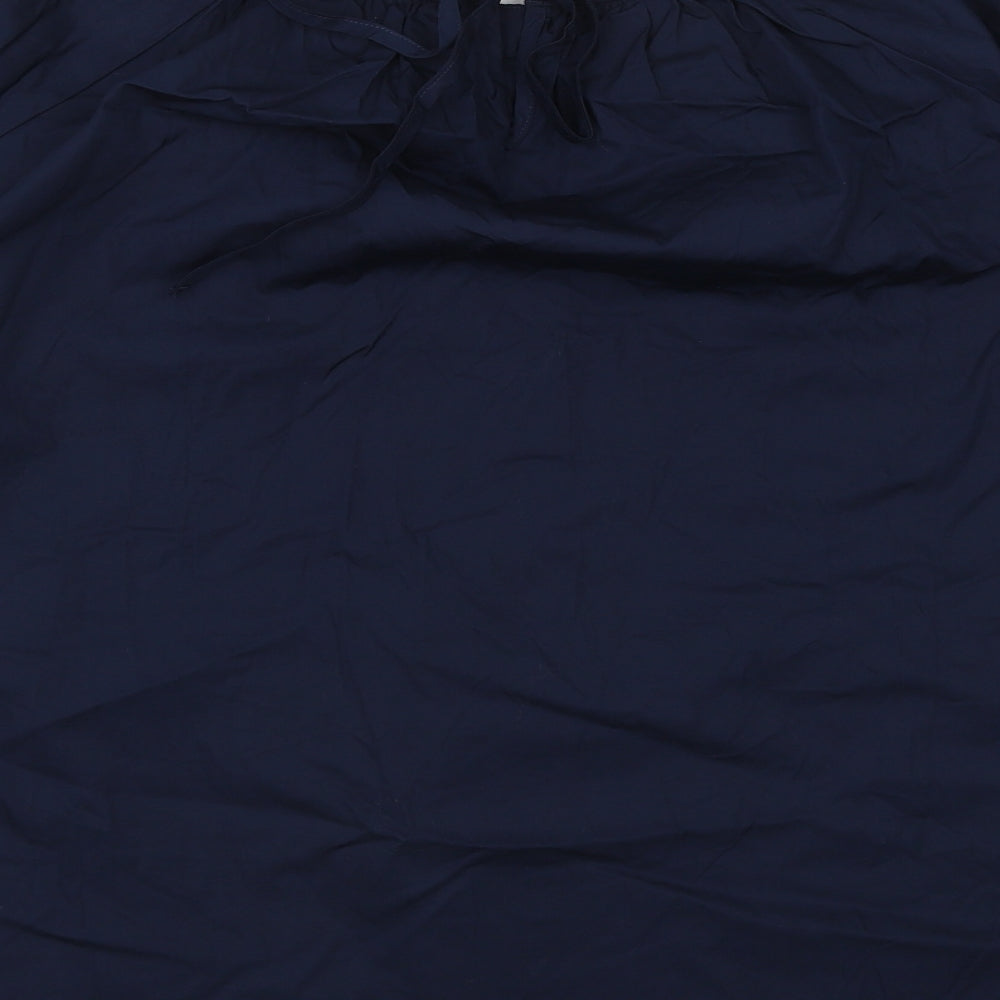 Marks and Spencer Womens Blue Cotton Basic Blouse Size 10 Round Neck