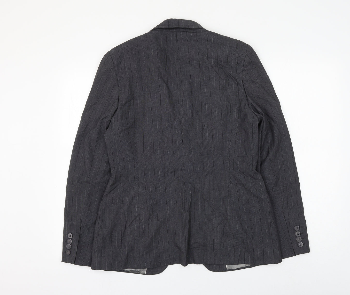 NEXT Womens Grey Striped Jacket Blazer Size 14 Button