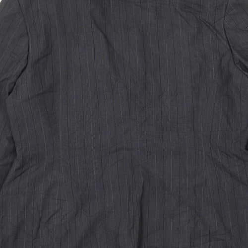 NEXT Womens Grey Striped Jacket Blazer Size 14 Button