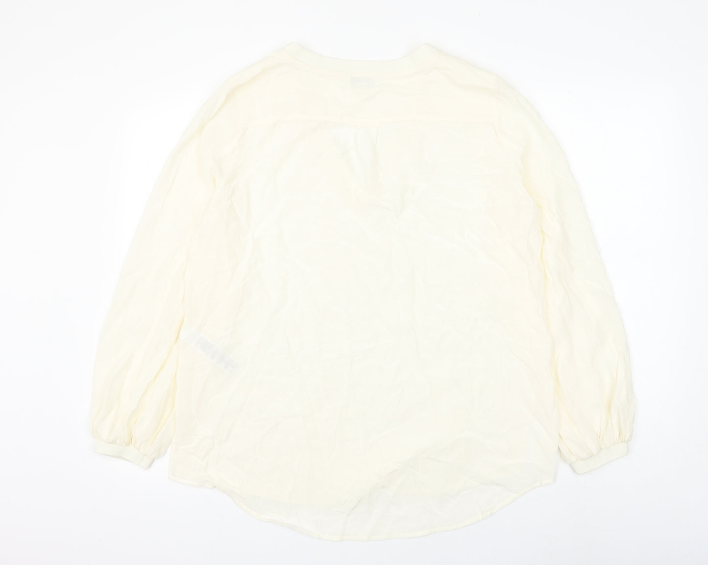Autograph Womens White Silk Basic Blouse Size 14 V-Neck