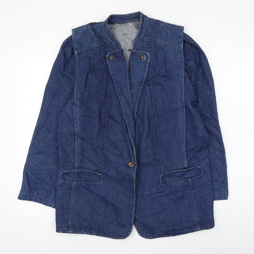 prew Womens Blue Jacket Blazer Size 10 Button
