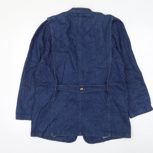 prew Womens Blue Jacket Blazer Size 10 Button