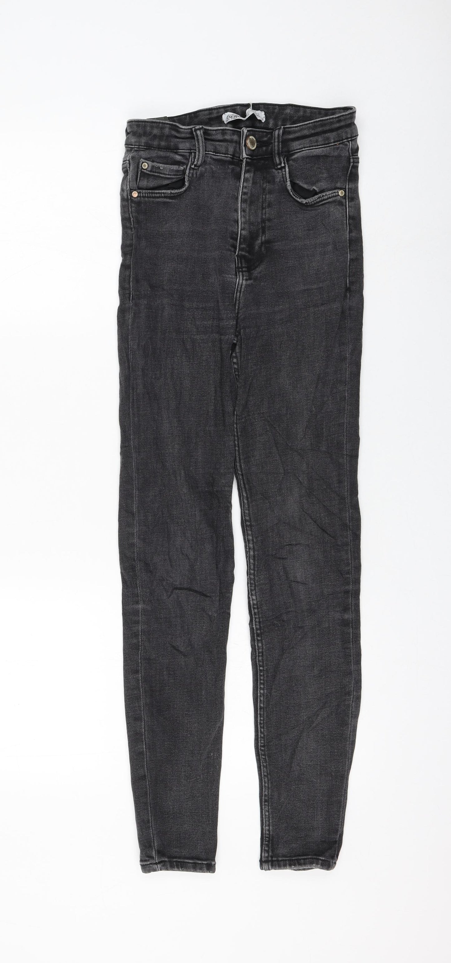 Zara Womens Black Polyester Skinny Jeans Size 6 L26 in Regular Zip