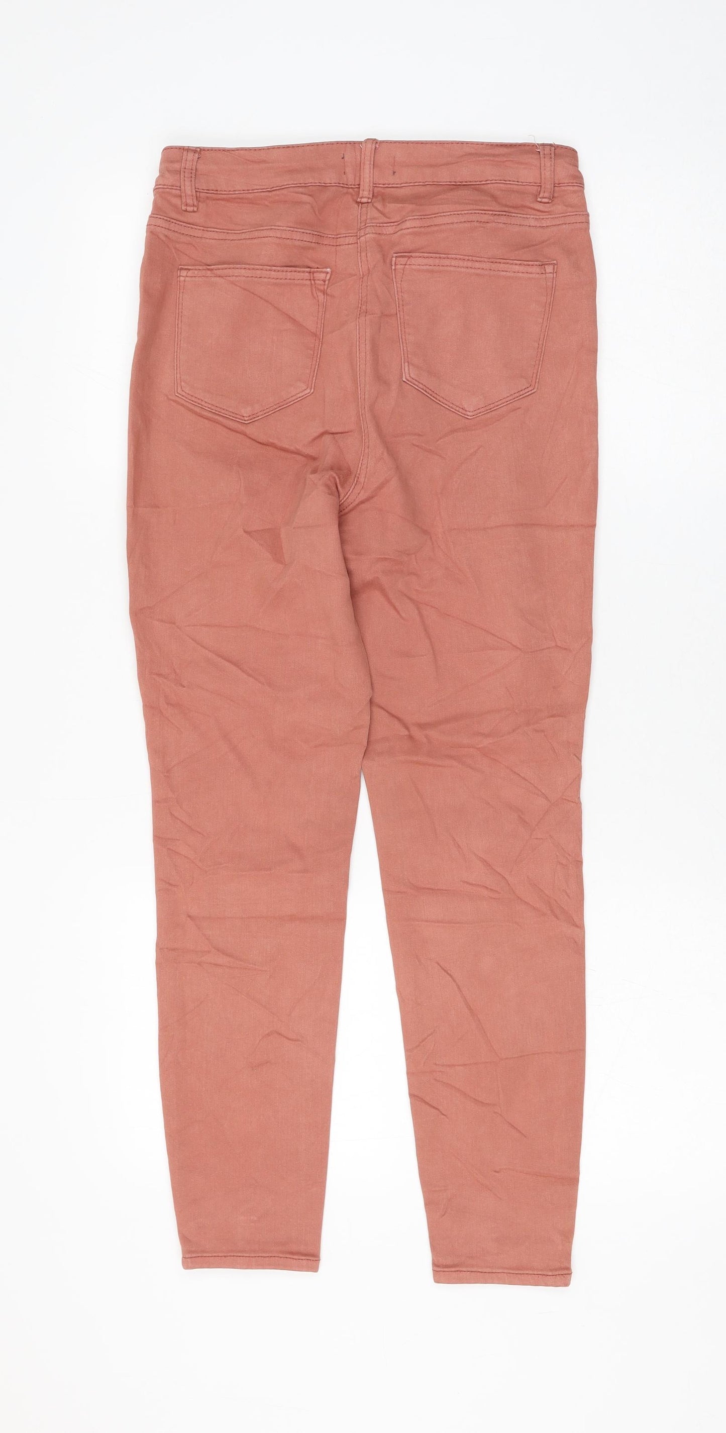 Matalan Womens Pink Cotton Skinny Jeans Size 10 L26 in Regular Zip