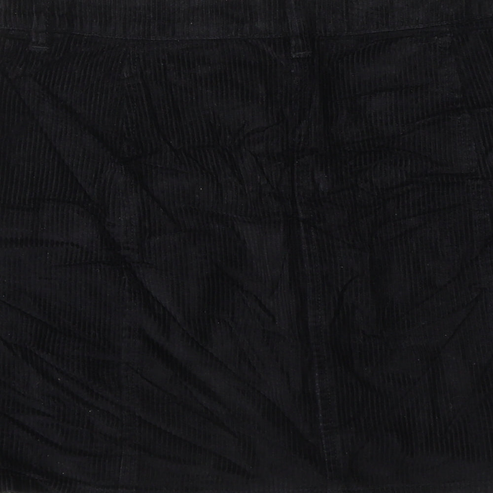 NEXT Womens Black Cotton A-Line Skirt Size 8 Zip