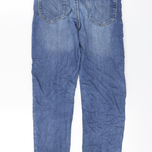 H&M Girls Blue Cotton Skinny Jeans Size 9-10 Years Regular Zip
