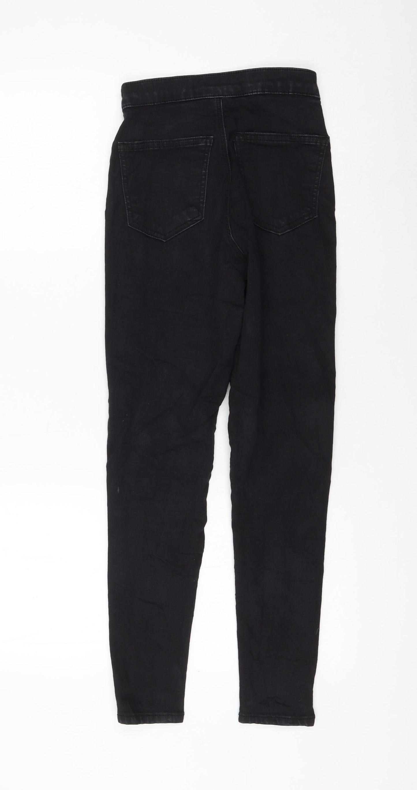 Topshop Womens Black Cotton Skinny Jeans Size 25 in L30 in Regular Zip