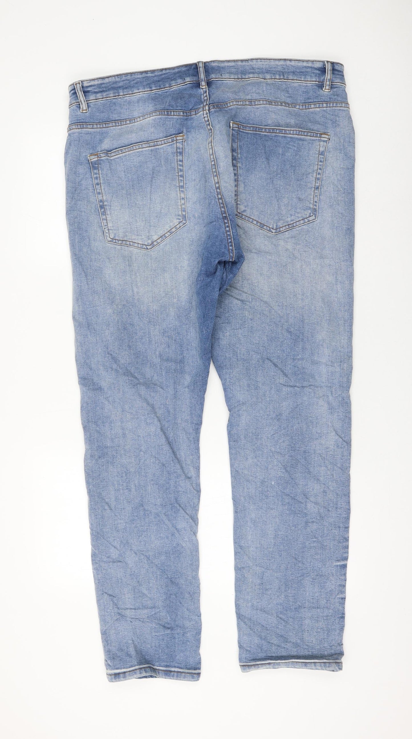 NEXT Mens Blue Cotton Skinny Jeans Size 34 in L30 in Regular Zip