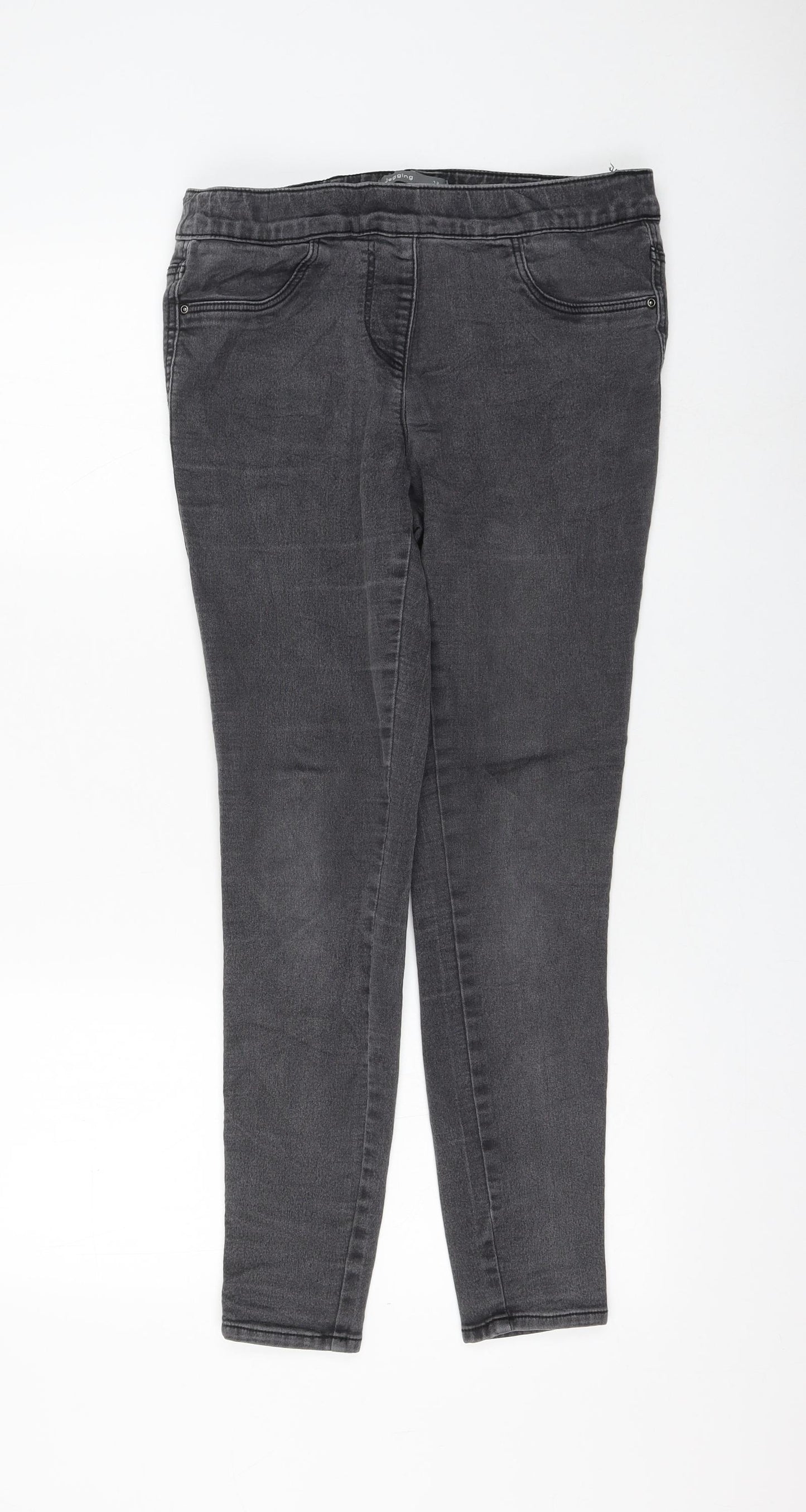 Nutmeg Womens Grey Cotton Jegging Jeans Size 12 L27 in Regular