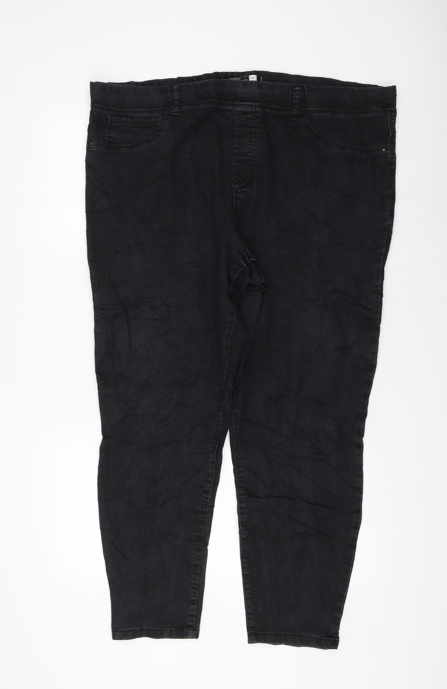 PEP&CO Womens Black Cotton Jegging Jeans Size 22 L27 in Regular