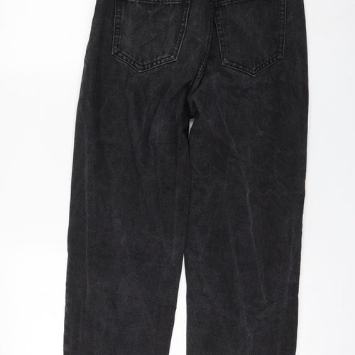 Preworn Womens Black Polyester Mom Jeans Size M L24 in Regular Zip