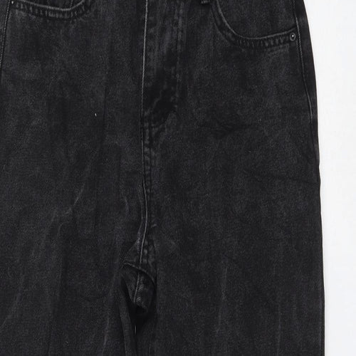 Preworn Womens Black Polyester Mom Jeans Size M L24 in Regular Zip