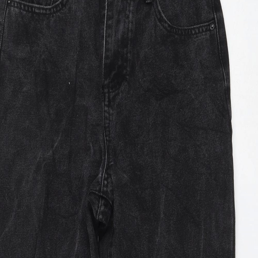 Preworn Womens Black Polyester Mom Jeans Size M L24 in Regular Zip