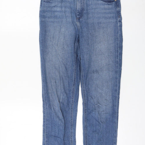 ASOS Womens Blue Cotton Straight Jeans Size 25 in L30 in Regular Zip