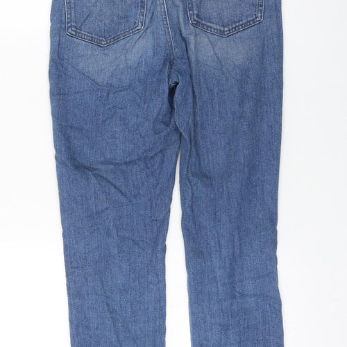 ASOS Womens Blue Cotton Straight Jeans Size 25 in L30 in Regular Zip
