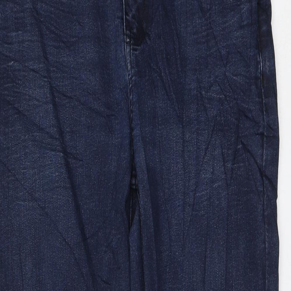 Marks and Spencer Womens Blue Coir Straight Jeans Size 12 L28 in Regular Zip