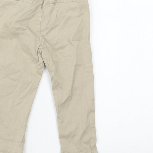 NEXT Boys Beige Cotton Capri Trousers Size 9-12 Months Button