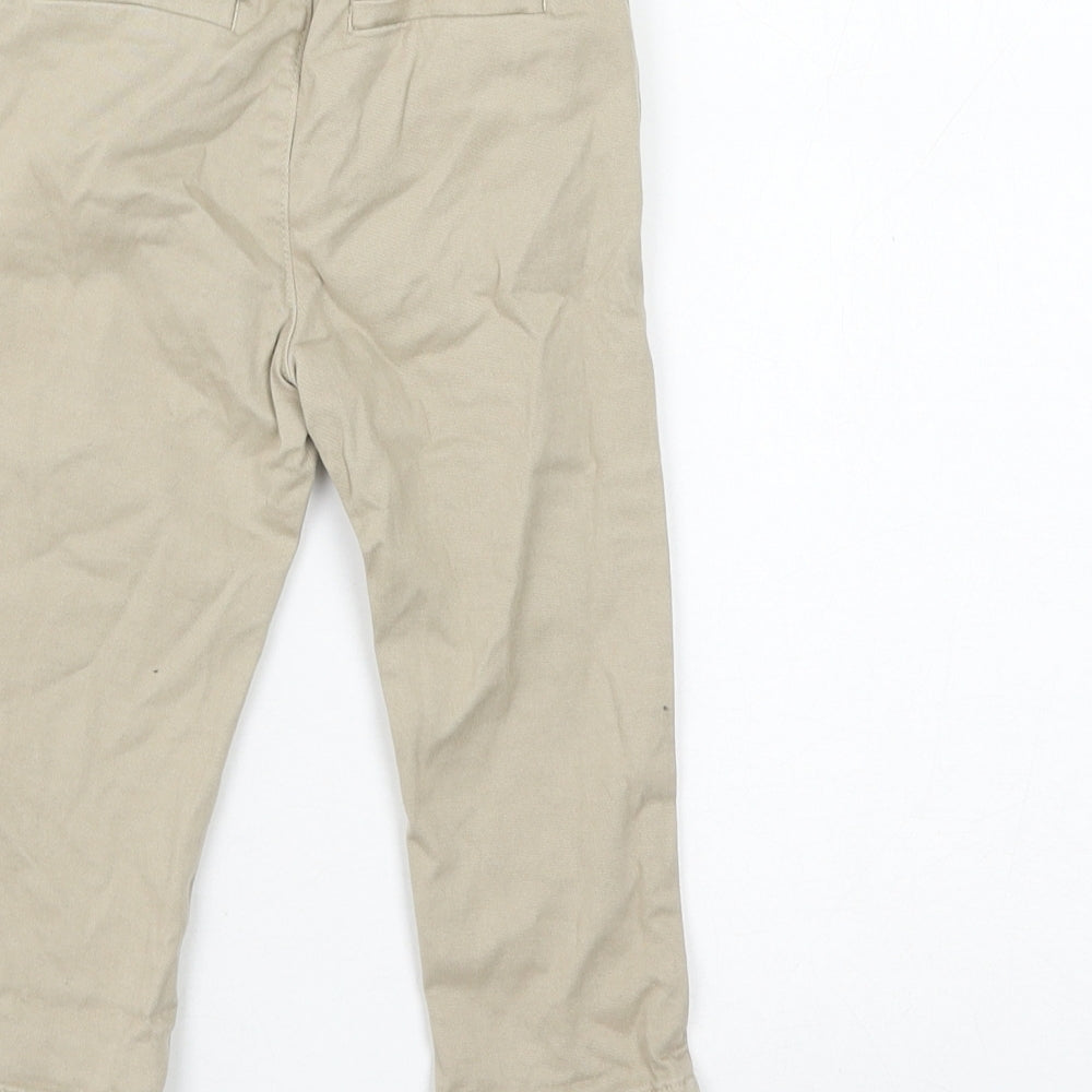 NEXT Boys Beige Cotton Capri Trousers Size 9-12 Months Button