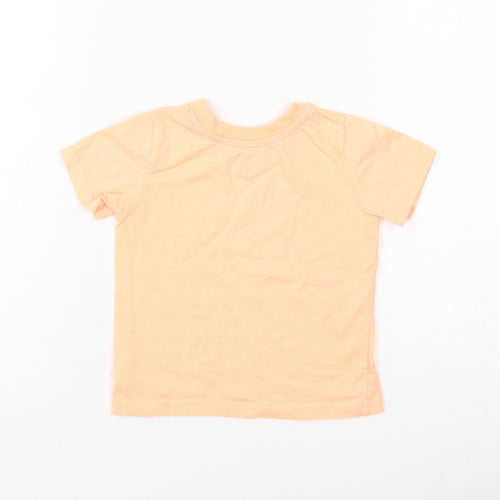 Primark Boys Orange Polyester Basic T-Shirt Size 12-18 Months Round Neck Pullover - Totally Epic