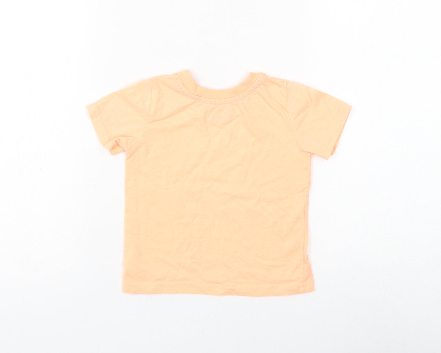 Primark Boys Orange Polyester Basic T-Shirt Size 12-18 Months Round Neck Pullover - Totally Epic