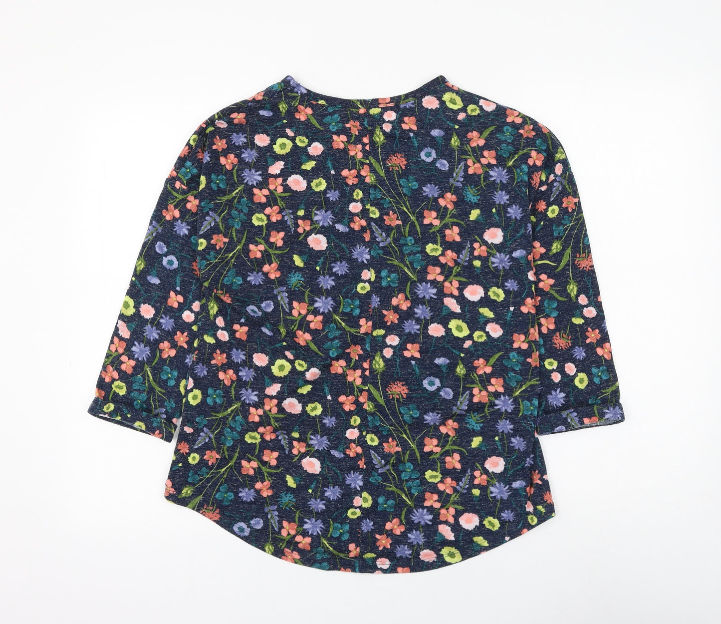 Marks and Spencer Womens Multicoloured Round Neck Floral Polyester Pullover Jumper Size 12
