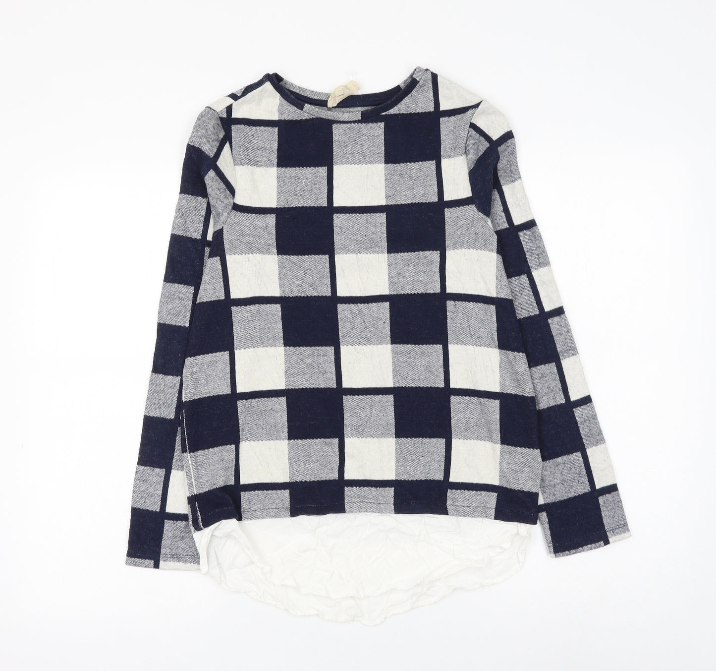 phase e Womens Round Neck Check Polyester Pullover Jumper Size 8