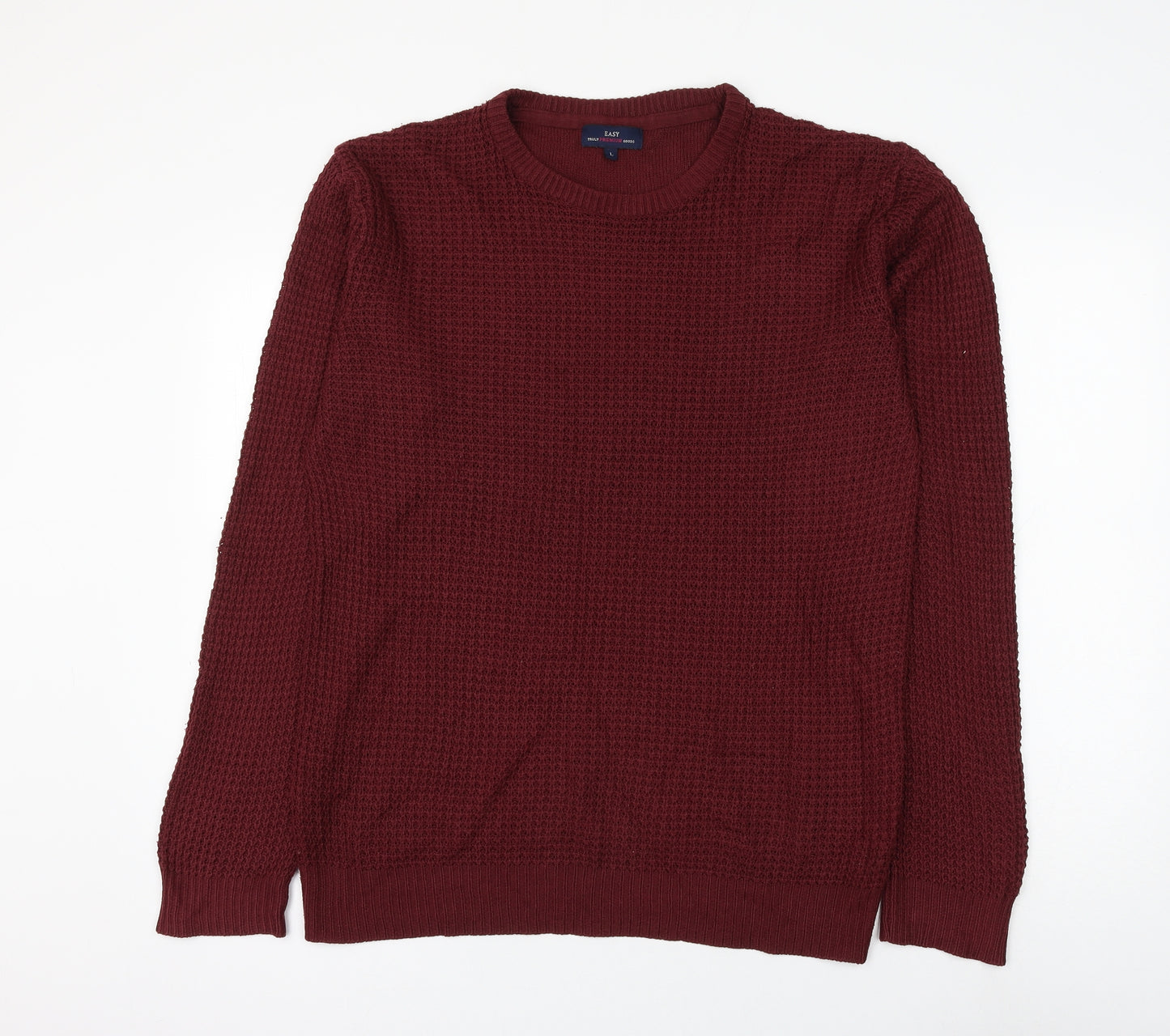 Matalan Mens Red Round Neck Acrylic Pullover Jumper Size L