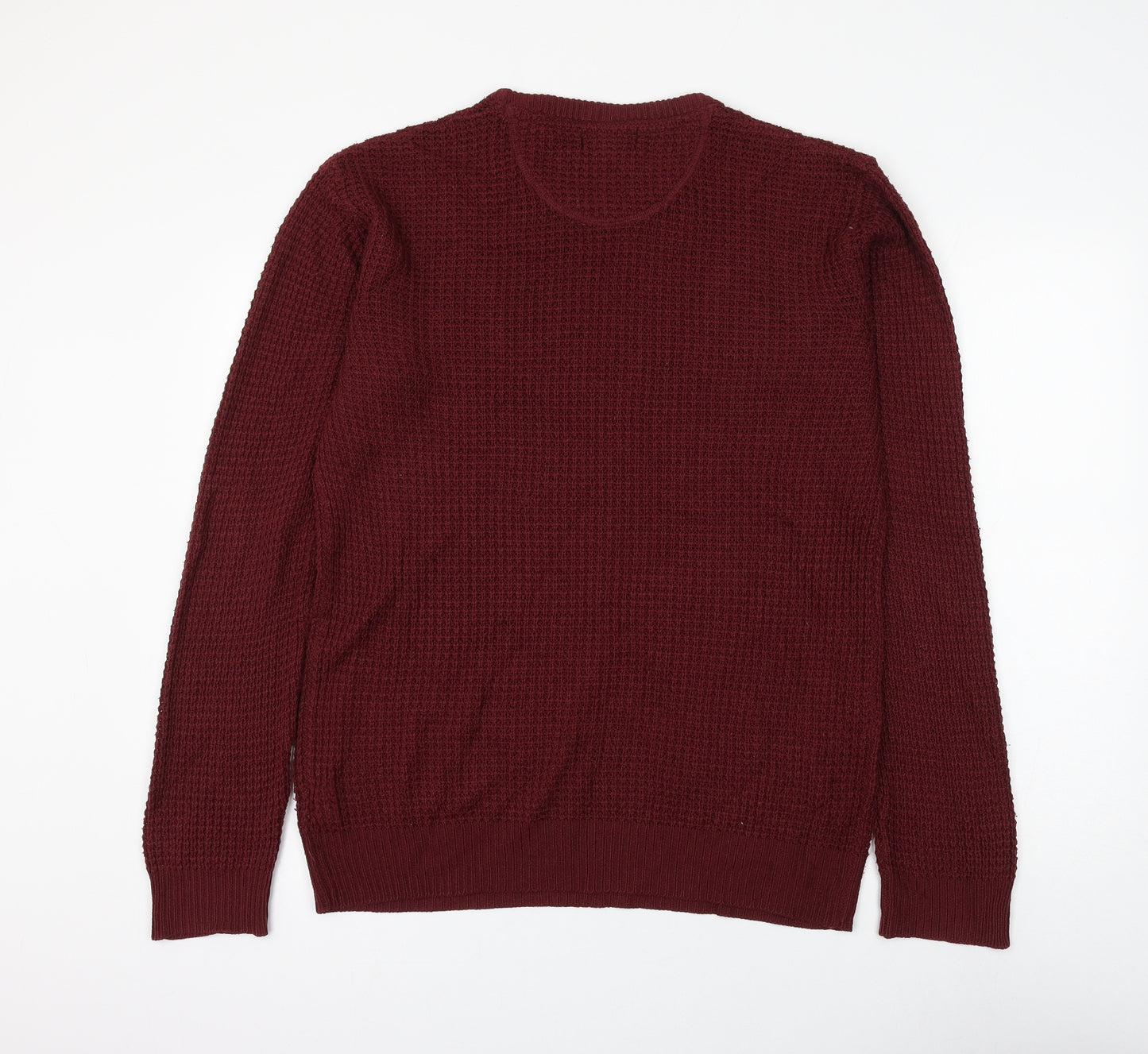 Matalan Mens Red Round Neck Acrylic Pullover Jumper Size L
