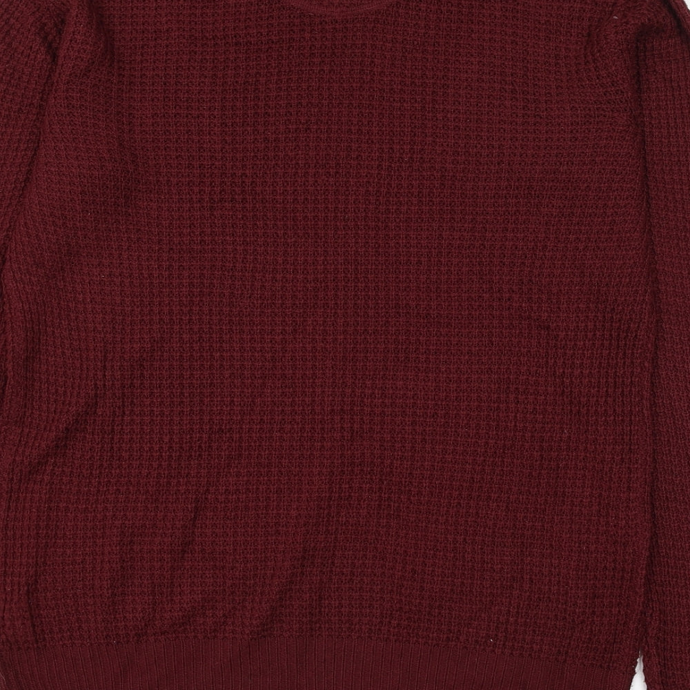 Matalan Mens Red Round Neck Acrylic Pullover Jumper Size L