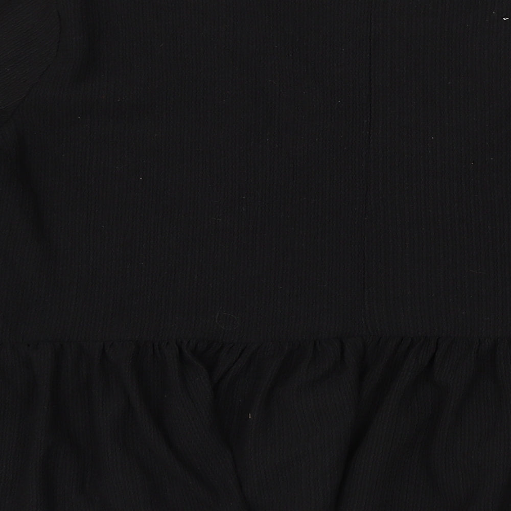 New Look Womens Black Polyester Basic Blouse Size 14 Round Neck