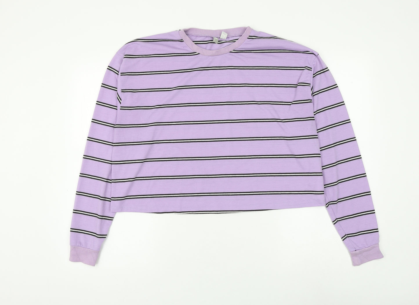 ASOS Womens Purple Striped Polyester Pullover Sweatshirt Size 12 Pullover