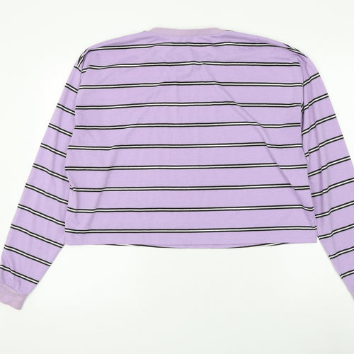 ASOS Womens Purple Striped Polyester Pullover Sweatshirt Size 12 Pullover