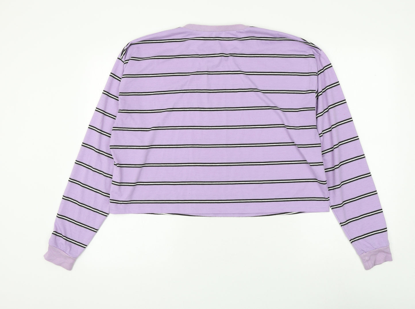 ASOS Womens Purple Striped Polyester Pullover Sweatshirt Size 12 Pullover