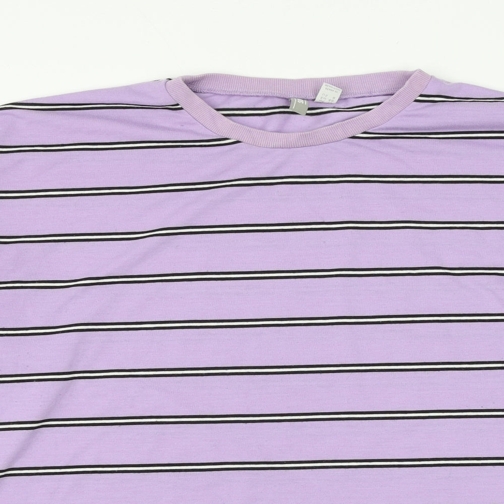 ASOS Womens Purple Striped Polyester Pullover Sweatshirt Size 12 Pullover