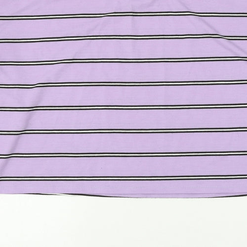 ASOS Womens Purple Striped Polyester Pullover Sweatshirt Size 12 Pullover
