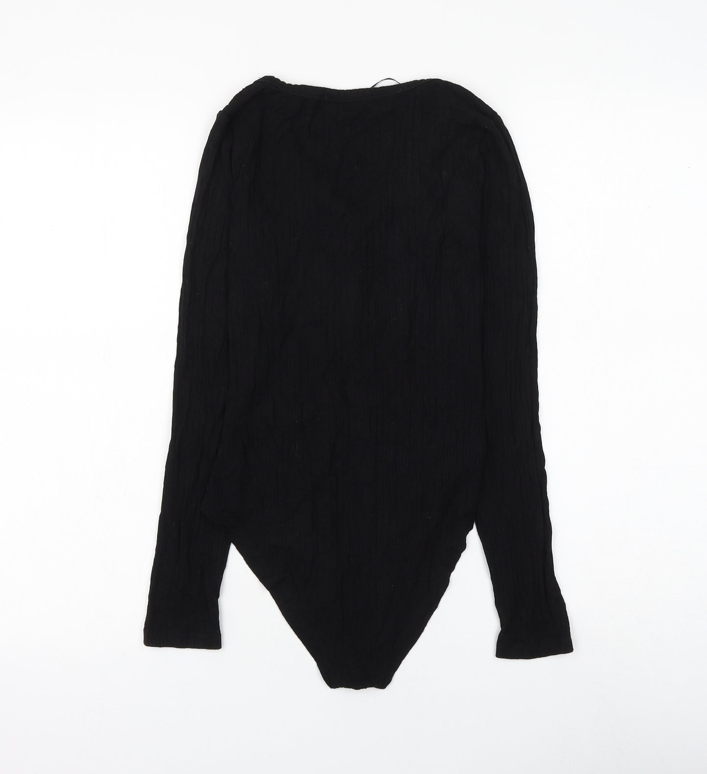 Select Womens Black Viscose Bodysuit One-Piece Size 8 Snap