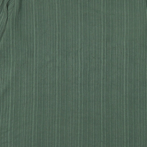 Papaya Womens Green Polyester Basic Blouse Size 14 Round Neck