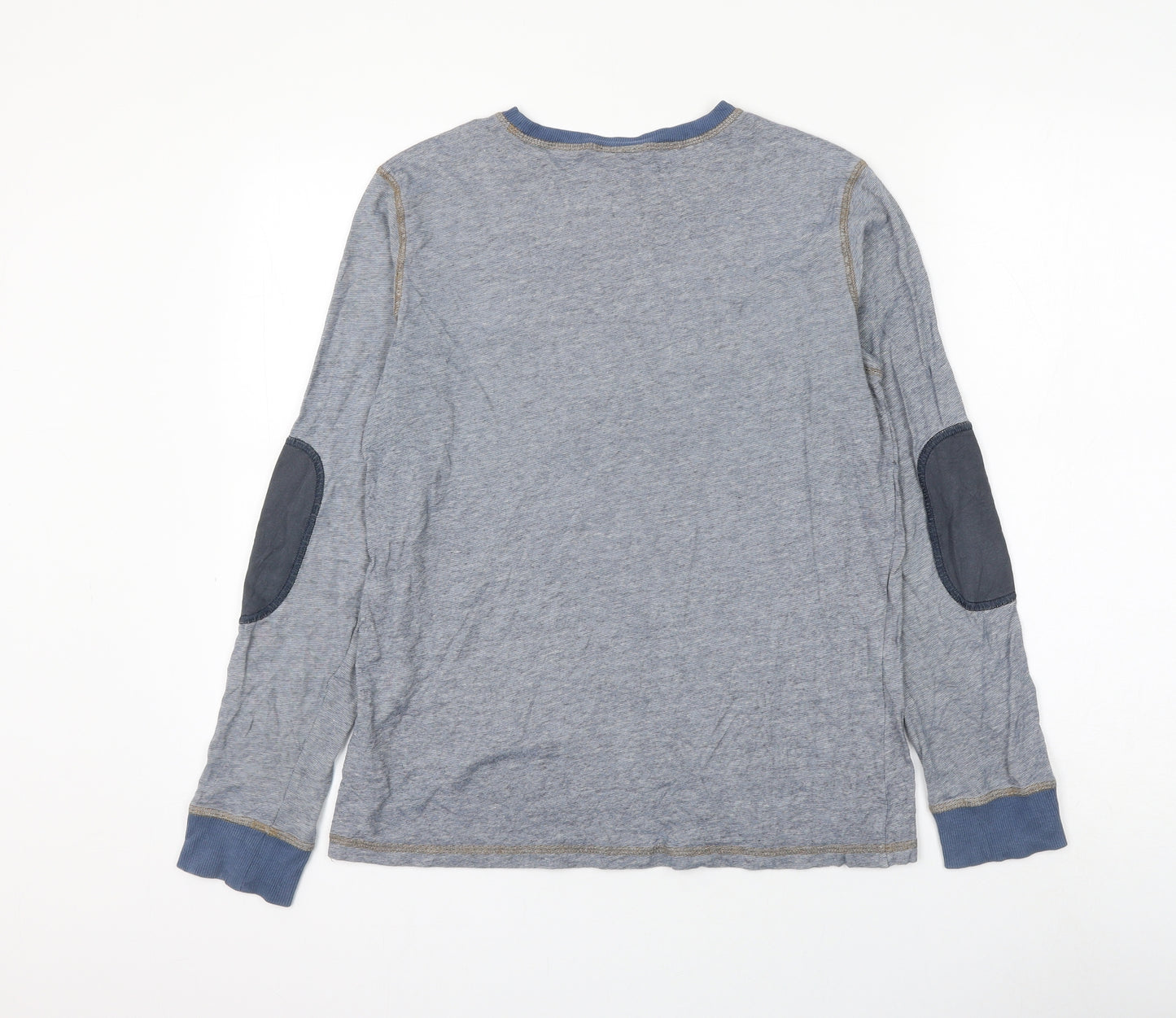 NEXT Boys Blue Striped Cotton Basic T-Shirt Size 13 Years Round Neck Pullover