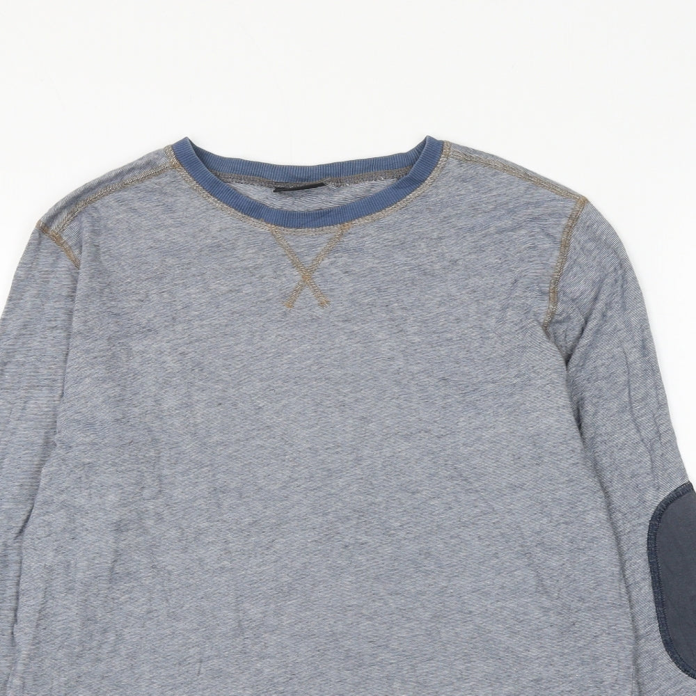 NEXT Boys Blue Striped Cotton Basic T-Shirt Size 13 Years Round Neck Pullover