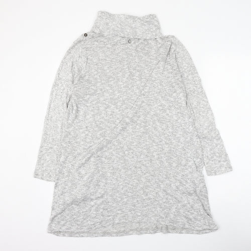IQ Womens Grey Roll Neck Viscose Pullover Jumper Size L