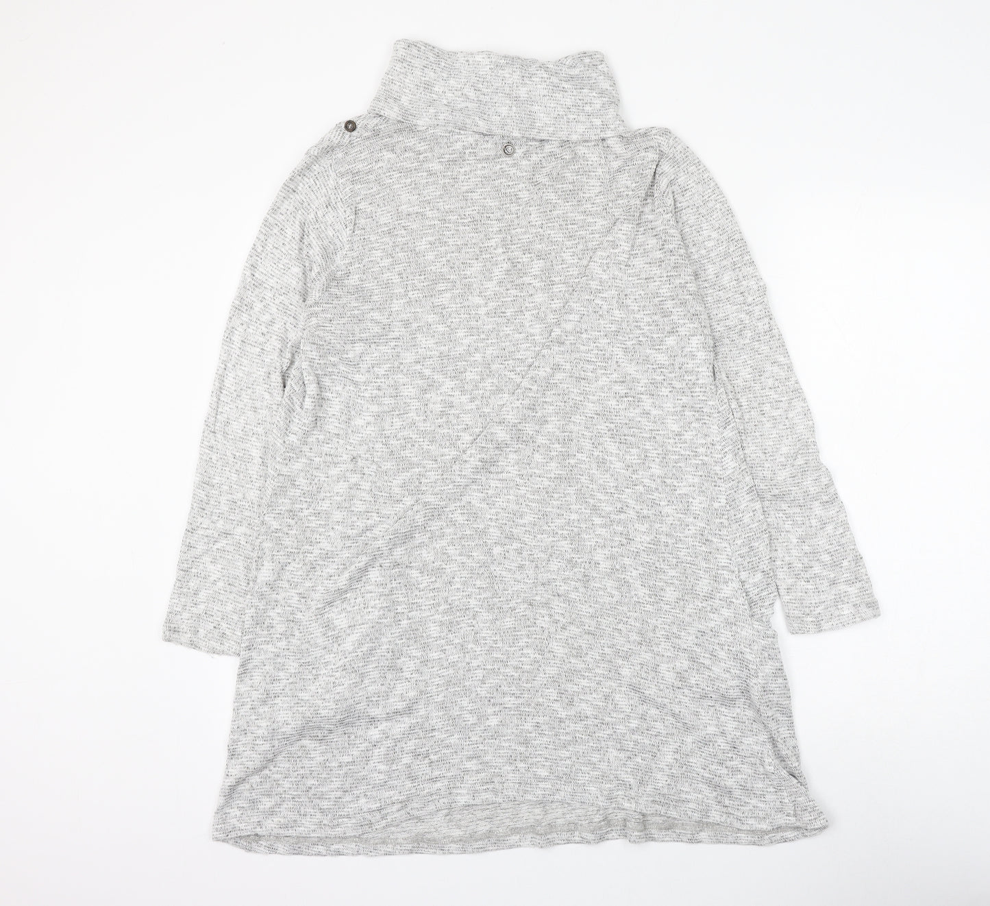IQ Womens Grey Roll Neck Viscose Pullover Jumper Size L